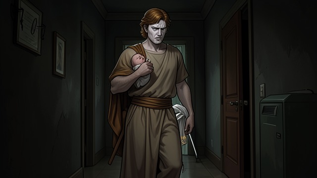 A Child Apparently Lost from "The Changeling". The Father’s Terror Belief collapses Apollo hears a child crying behind Brian’s bedroom door and fears that Emma has harmed their son.
