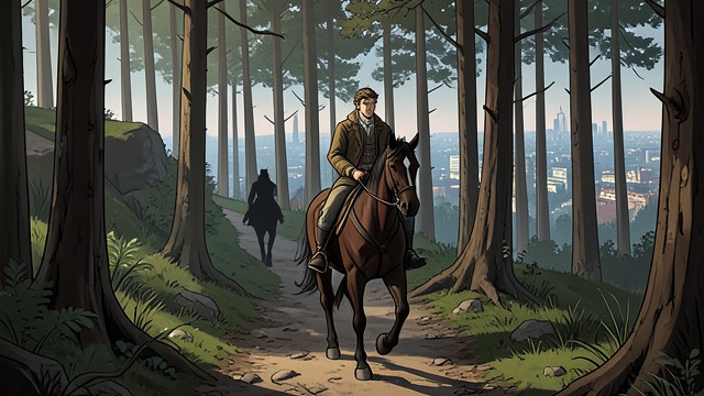 Into the Forest from "De brief voor de Koning". Into the Forest An unprepared departure Tiuri takes a horse from a farm and rides toward the forest, carrying the sealed letter but no weapons.