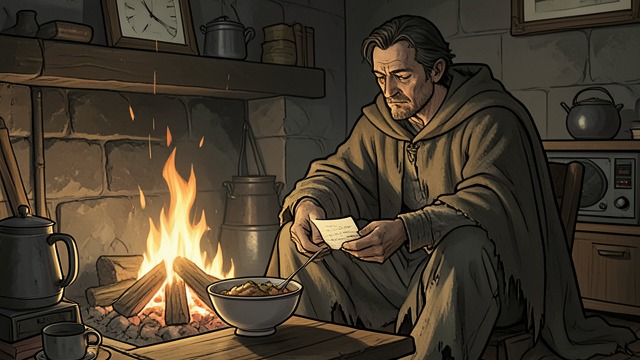 马里乌斯的食物,《给国王的信》中的场景。马里乌斯的食物 不问缘由的善意 人称林中小屋傻瓜的马里乌斯察觉到提乌里饥肠辘辘,便偷偷给他送来食物。他希望有人陪他说说话,并承诺替这位旅人保守秘密。 一份回报之约 提乌里答应回来,告诉他夕阳之地的故事。这句小小的承诺后来使提乌里偏离了直接回家的路线。