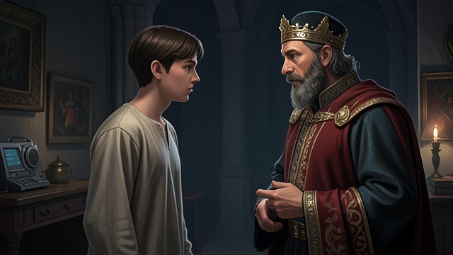 The King’s Test from "De brief voor de Koning". The King’s Test Apparent rejection Dagonaut tells Tiuri that his broken vigil has cost him the expected knighting.