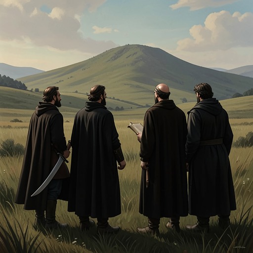 The Grey Knights’ Vow from "De brief voor de Koning". The Grey Knights turn grief over Edwinem’s murder into a search for justice, then suspend vengeance when their king assigns a more urgent duty.