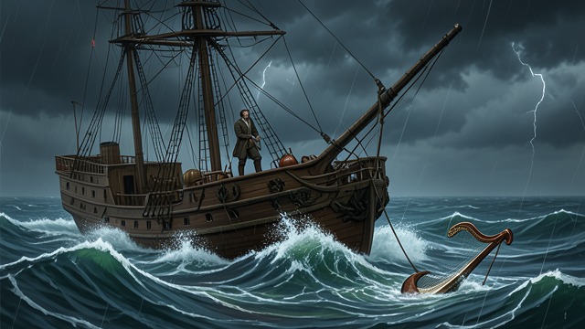 The Harp Is Lost at Sea from "Kalevala". The Harp Is Lost at Sea A storm breaks the gathering Ukko sends powerful winds and the ship is tossed.