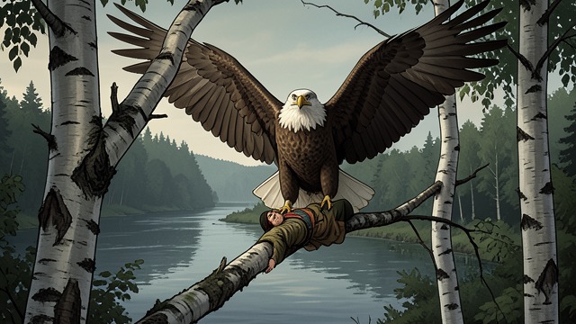 The Eagle Remembers from "Kalevala". The Eagle Remembers A kindness returned An eagle recognizes Wainamoinen and recalls that he spared a birch tree for birds.