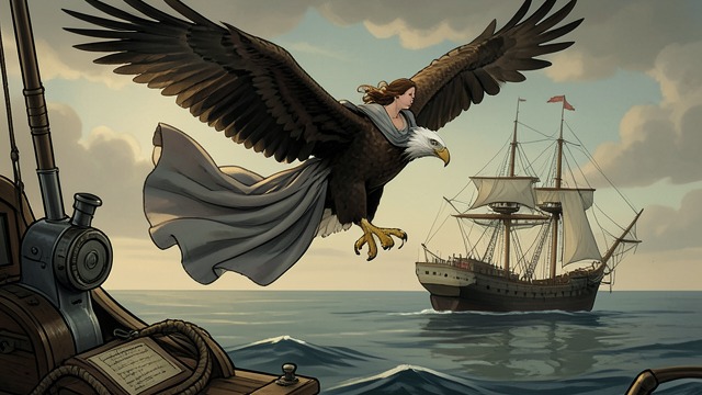Louhi Takes an Eagle’s Shape from "Kalevala". Louhi Takes an Eagle’s Shape A ruler remakes herself Louhi transforms her ship into a giant eagle and follows the heroes through sky and water.