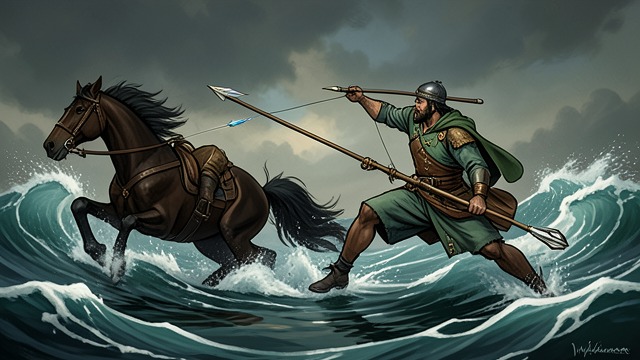 The Horse Is Struck from "Kalevala". The Horse Is Struck A failed first shot Youkahainen’s first arrows miss, one flying too high and another striking the earth.