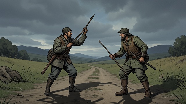 The Roadside Challenge from "Kalevala". The Roadside Challenge A collision of claims The two singers meet on the road and argue over who deserves the right of way.