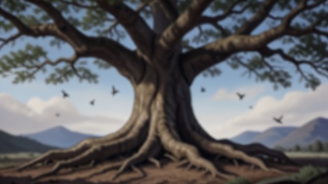 The Oak Is Raised from "Kalevala". The Oak Is Raised Unexpected assistance A giant from the sea uses the gathered grasses and ashes to help an acorn grow into an enormous oak.
