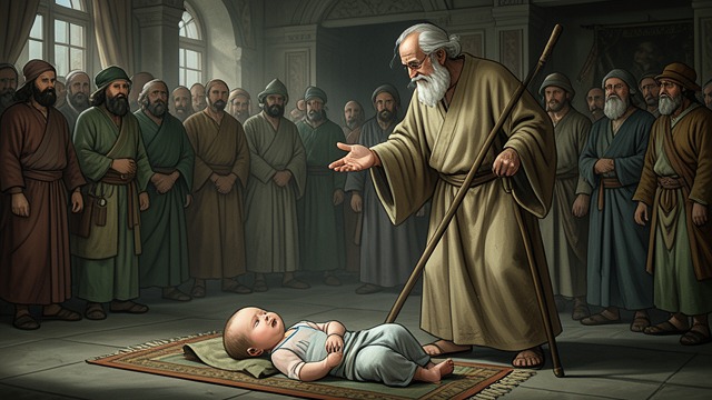 The New Child Is Judged from "Kalevala". The New Child Is Judged An older order intervenes Wainamoinen is called to examine Mariatta’s infant.