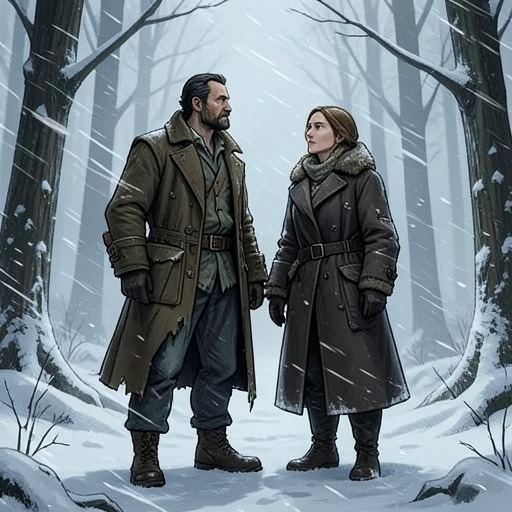 Lemminkainen and Tiera Against Frost from "Kalevala". This flow follows the friends’ planned revenge, Louhi’s magical winter attack, and their retreat from the frozen Northland.