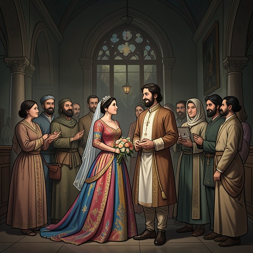 The Wedding and Its Aftermath from "Kalevala". This flow traces Ilmarinen’s marriage to the Maiden of Pohyola, the bride’s separation from home, and the hardships the wedding songs anticipate.