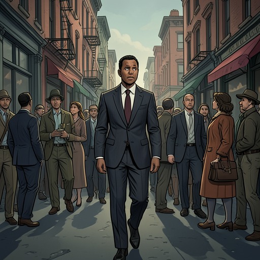 Hugh’s Harlem Observations from "Passing". This flow traces Hugh Wentworth’s role as an outsider whose curiosity exposes the spectacle and uncertainty surrounding racial identity in Harlem.