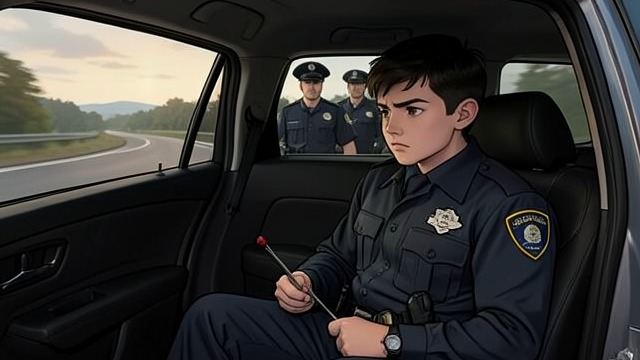 The Hidden Slingshot from "The Room". A Secret Kept Suspicion in the Back Seat As the officers drive him to the dog’s house, the boy becomes preoccupied with the slingshot in his pocket.