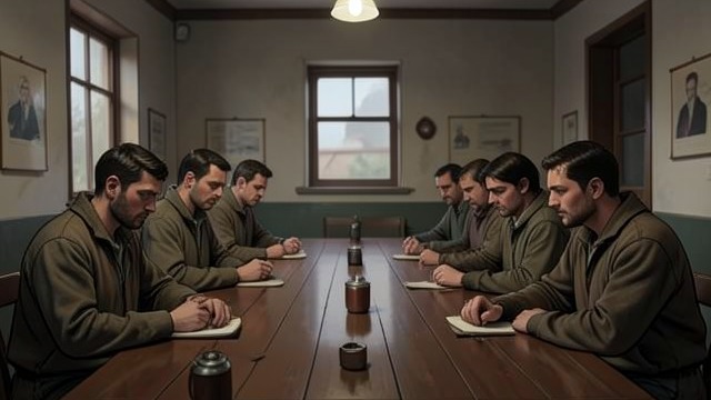 The Mess Hall Audience from "The Room". The Mess Hall Audience Reading the room After imagining the Senate hearing, the protagonist returns to the prison mess hall.