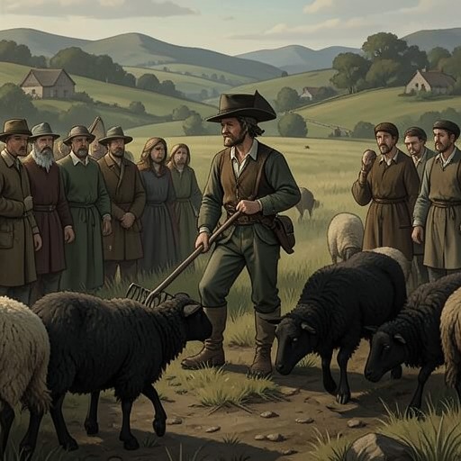 Sheep, Enclosure, and Rural Poverty from "Utopia". This flow follows Raphael’s account of how the expansion of pasture displaces rural workers and deepens poverty.