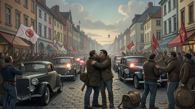 France Reaches the Final from "And Their Children After Them". A Collective Rush The town erupts Cars honk, flags appear, and strangers embrace as France advances.