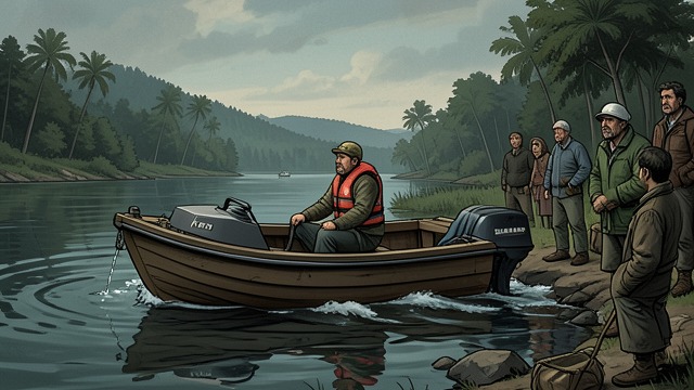 The Search Begins from "And Their Children After Them". Searching the Lake Official efforts The prefect orders searches in the woods while divers drag the lake.