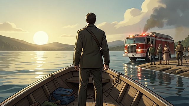 The Father’s Vigil from "And Their Children After Them". Waiting on the Water A still figure The missing boy’s father remains aboard the firefighters’ boat, bareheaded in the sun.