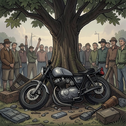 The Stolen and Burned Motorcycle’s Afterlife from "And Their Children After Them". This flow reframes the motorcycle as a material object whose theft and destruction connect family fear, racial suspicion, and eventual reconciliation.