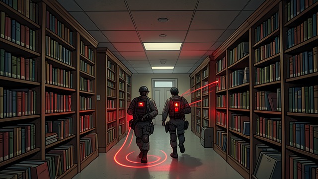 Agents in the Stacks from "The Lost Symbol". A False Trail Heat Signatures CIA agents use thermal imaging to follow warm surfaces and motion-activated lights through the library stacks.