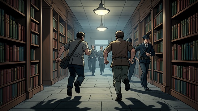 A Shared Escape from "The Lost Symbol". Two Fugitives Trust in Motion Langdon and Katherine flee the library together while CIA agents pursue the pyramid.