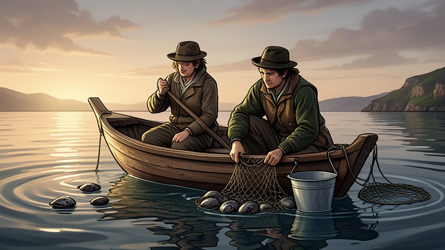The Morning Routine from "Blueback". The Morning Routine Work begins Abel and Dora Jackson launch their dinghy at dawn, gather Abalone, and move through familiar waters.