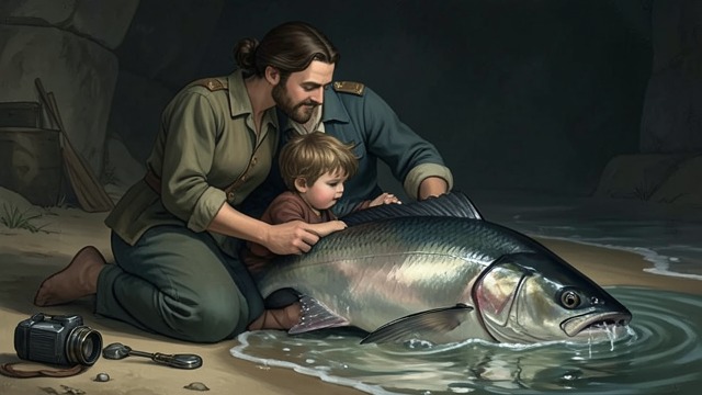 A Child Meets Blueback from "Blueback". A Child Meets Blueback First fear Little Dora sees Blueback emerge from the reef and presses close to her parents.
