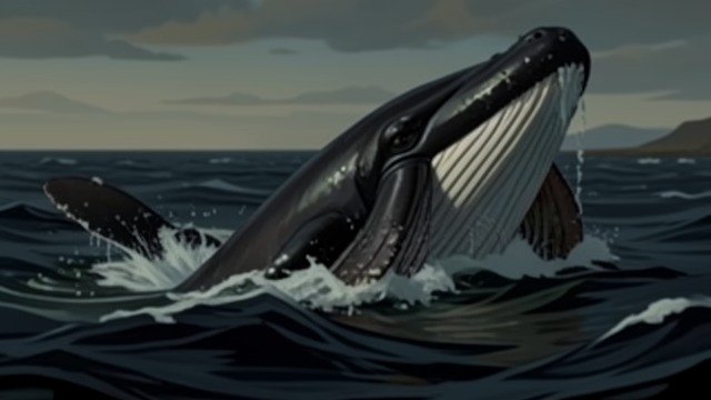 A Whale’s Feeding from "Blueback". A Whale’s Feeding A different scale A Right whale strains water through its baleen while feeding.