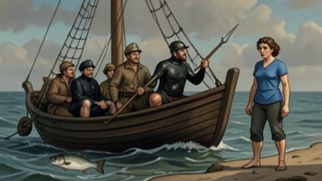 Visitors and Rumors from "Blueback". Visitors and Rumors Growing fame Sailors and deckhands hear stories about Abel and the groper.