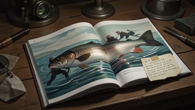 A Face on a Magazine from "Blueback". A Face on a Magazine Public image Abel finds a diving magazine featuring Blueback with divers.