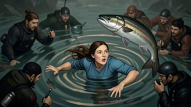 Dora’s Intervention from "Blueback". Dora’s Intervention A human shield Dora Jackson swims between the divers and Blueback. The fish circles her, leaving its side exposed while her air runs low.