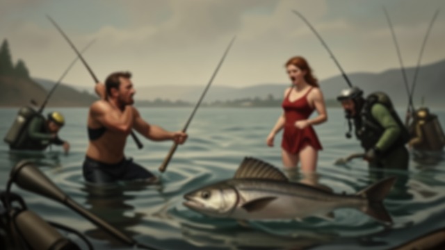The Dangerous Rescue from "Blueback". The Dangerous Rescue Blueback at risk Abel returns to the water as divers’ spears threaten Blueback.
