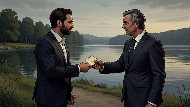An Offer on the Lake from "The Collini Case". An Offer on the Lake Pressure in private Baumann tells Leinen that the company wants the trial ended quietly and offers a substitute lawyer.