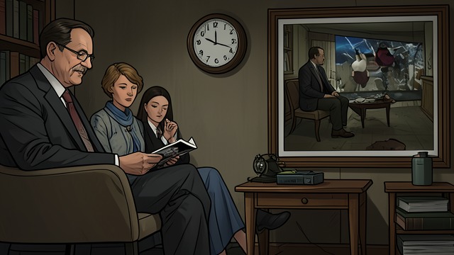 The Question Left to the Living from "The Collini Case". The Question Left to the Living A final image Leinen reads Collini’s apology and looks at the photograph of his sister.