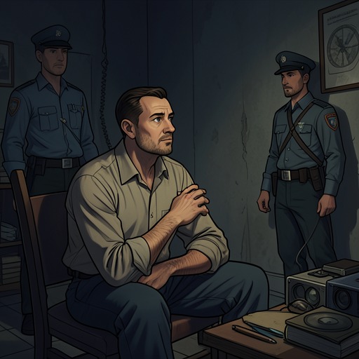 The Prison as a Waiting Place from "The Collini Case". Collini’s remand detention frames the case as a prolonged wait for judgment, while his restrained conduct unsettles those around him.