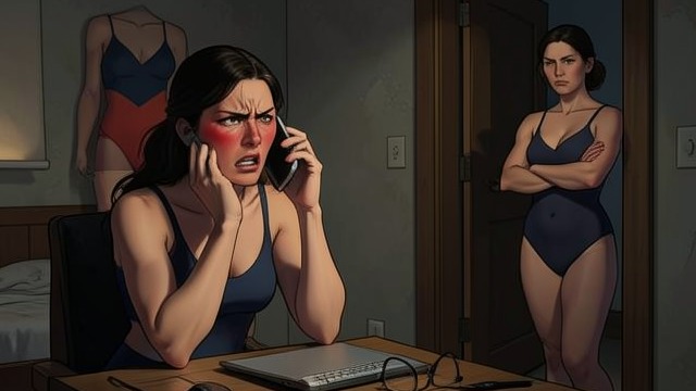 The Swimsuit Call from "I'll Be Gone in the Dark". A Phone Call That Reopens the Fight The Immediate Demand After a heated counseling meeting at Klein Bottle Crisis Shelter, Debbi left with her belongings.
