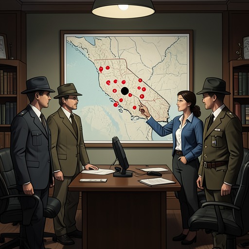 Jurisdictions Against the Pattern from "I'll Be Gone in the Dark". This flow follows the struggle to recognize a statewide series as separate agencies weigh local evidence, competing theories, and eventual forensic links.
