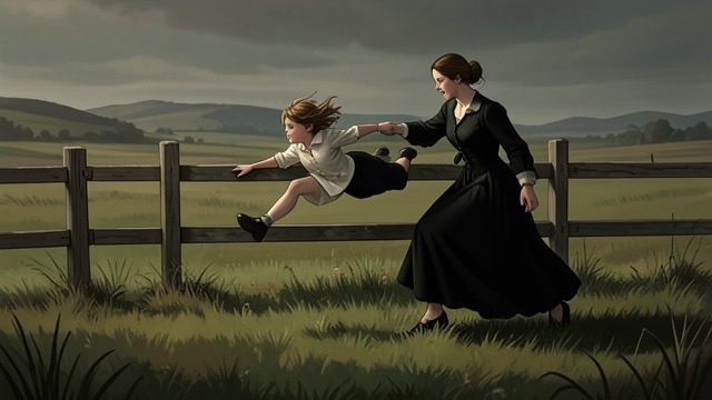 Over the Fence from "Matilda". A Terrifying Throw Miss Trunchbull releases Amanda, who flies over the school fence and lands on the playing field.