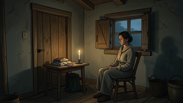 A Cottage and One Pound from "Matilda". Freedom in Poverty Miss Honey leaves her aunt and rents a tiny cottage, living on a very small weekly allowance.