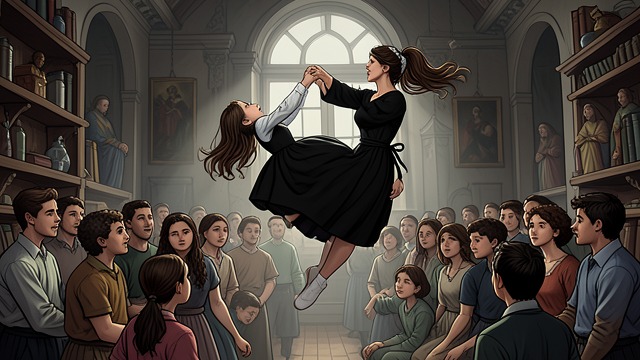 The Braids Seized from "Matilda". Force Replaces Discipline Miss Trunchbull grips Amanda by her braids and lifts her off the ground.