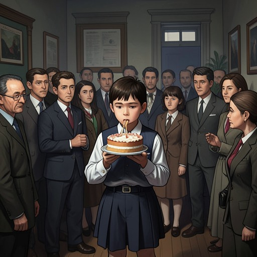 Bruce Bogtrotter's Cake Ordeal from "Matilda". This subplot reframes Miss Trunchbull’s public punishment of Bruce Bogtrotter as a contest of endurance that unites the watching pupils.