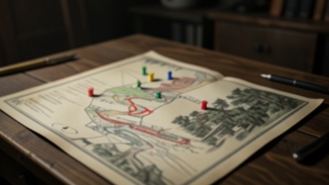 The Zoning Map from "In the Woods". The Land Pattern Reconstructing ownership Sam builds a detailed map of Knocknaree, tracing land purchases and zoning decisions around the proposed route.