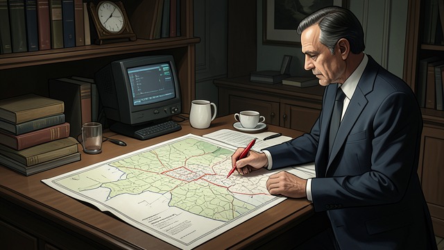 Sam Maps the Land from "In the Woods". Sam Maps the Land Ownership and rezoning Sam O’Neill traces land near the proposed motorway and creates a detailed map showing purchases, rezoning…