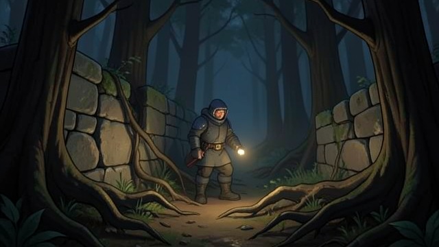 The Torch in the Dark from "In the Woods". A moving light An uncertain witness While camping in the wood, Mark Hanly sees a small torch beam move slowly across the archaeological site from the estate…