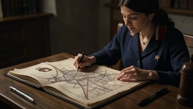 Planning the Return from "Happening". Planning the Return A Map of the Past Annie Duchesne checks a Paris map to locate Passage Cardinet, the church, and the café from the day of the procedure.