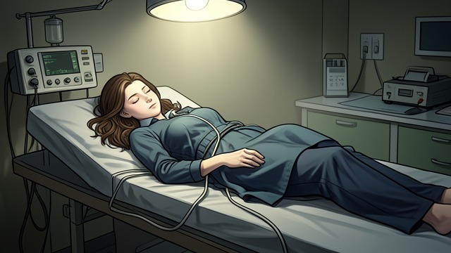 The Probe’s Waiting from "Happening". The Probe’s Waiting Suspended Expectation After the probe is inserted, Annie Duchesne waits for pain and expulsion.