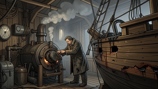 The Coal Runs Out from "Around the World in Eighty Days". The Coal Runs Out Steam under strain The engineer warns that the remaining coal cannot sustain full steam to Liverpool.