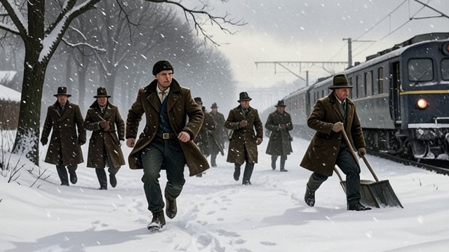 The Rescue and Sledge from "Around the World in Eighty Days". The Rescue and Sledge Duty over schedule Fogg leaves the train to pursue the missing passengers, including Passepartout, and leads soldiers into the snow.