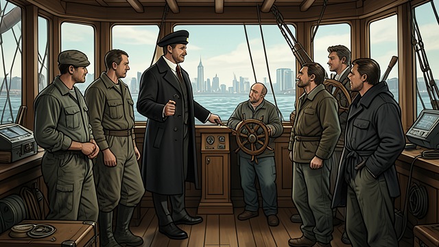 The Crew Changes Sides from "Around the World in Eighty Days". The Crew Changes Sides Command contested Fogg persuades the crew to support him, takes command, and confines Speedy to his cabin.