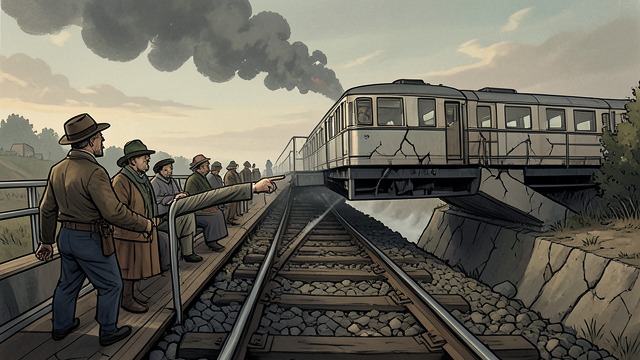 The Medicine Bow Bridge from "Around the World in Eighty Days". The Medicine Bow Bridge A dangerous proposal A weakened bridge blocks the train, and the engineer proposes crossing at extreme speed.