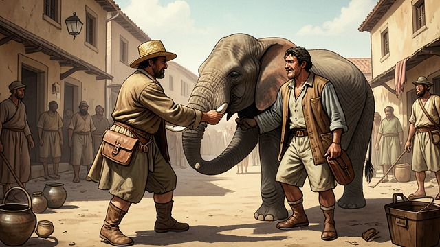 The Elephant Given Away from "Around the World in Eighty Days". The Elephant Given Away Payment distinguished from service Fogg pays the guide the agreed amount, then acknowledges that money does not cover his devotion…